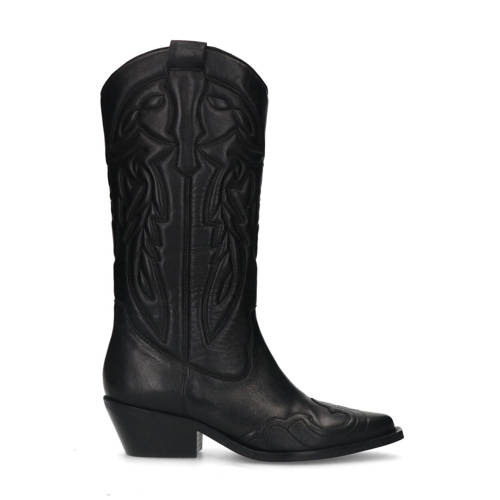 Sacha leren cowboylaarzen zwart afbeelding