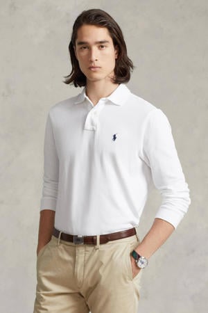 custom slim fit polo white