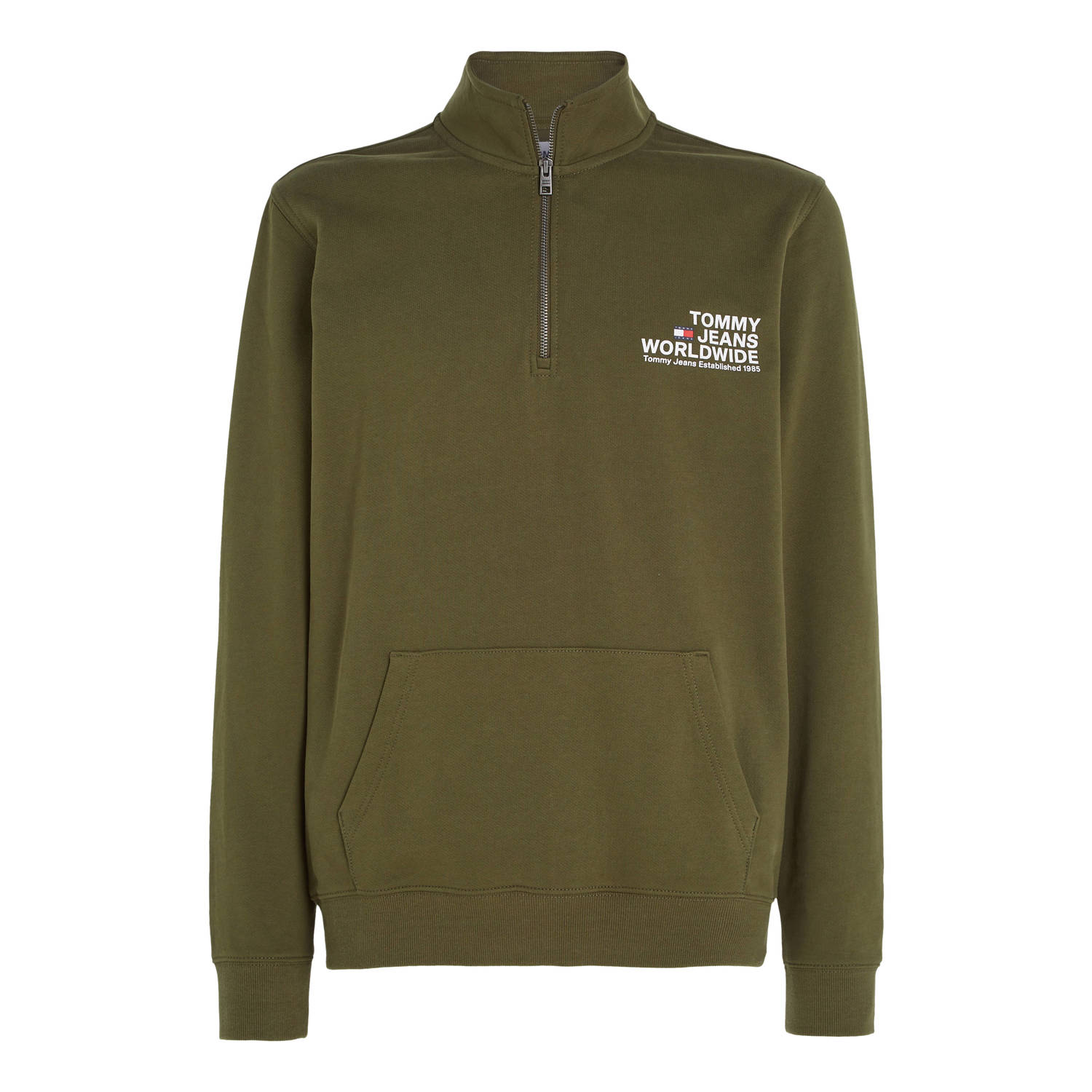 Tommy Jeans sweater met logo drab olive green