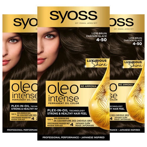 Wehkamp Syoss Oleo Intense haarkleuring - voordeelverpakking - 4-50 IJzig bruin aanbieding