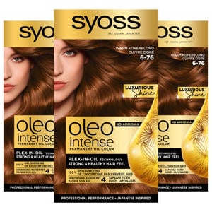 Wehkamp Syoss Oleo Intense haarkleuring - voordeelverpakking - 6-76 Warm Koperblond aanbieding