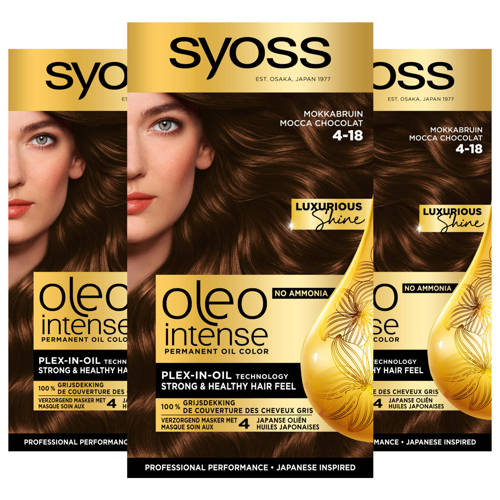 Syoss Oleo Intense haarkleuring - voordeelverpakking - 4-18 Mokkabruin