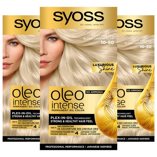 Syoss Oleo Intense haarkleuring - voordeelverpakking - 10-50 Licht Asblond