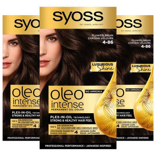Syoss Oleo Intense haarkleuring - voordeelverpakking - 4-86 Fluweelbruin