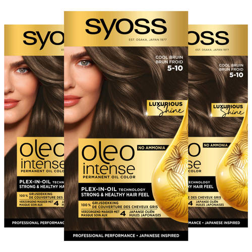Syoss Oleo Intense haarkleuring - voordeelverpakking - 5-10 Cool Bruin