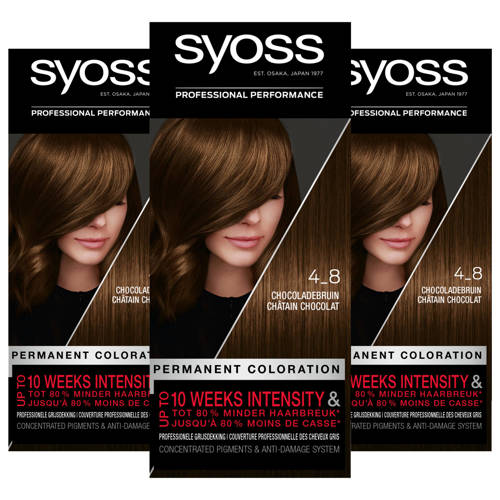 Syoss Color Baseline haarkleuring - voordeelverpakking - 4-8 Chocoladebruin