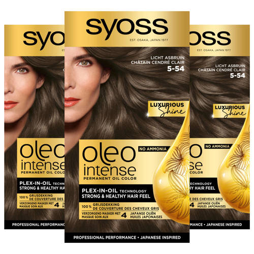 Syoss Oleo Intense haarkleuring - voordeelverpakking - 5-54 Licht Asbruin