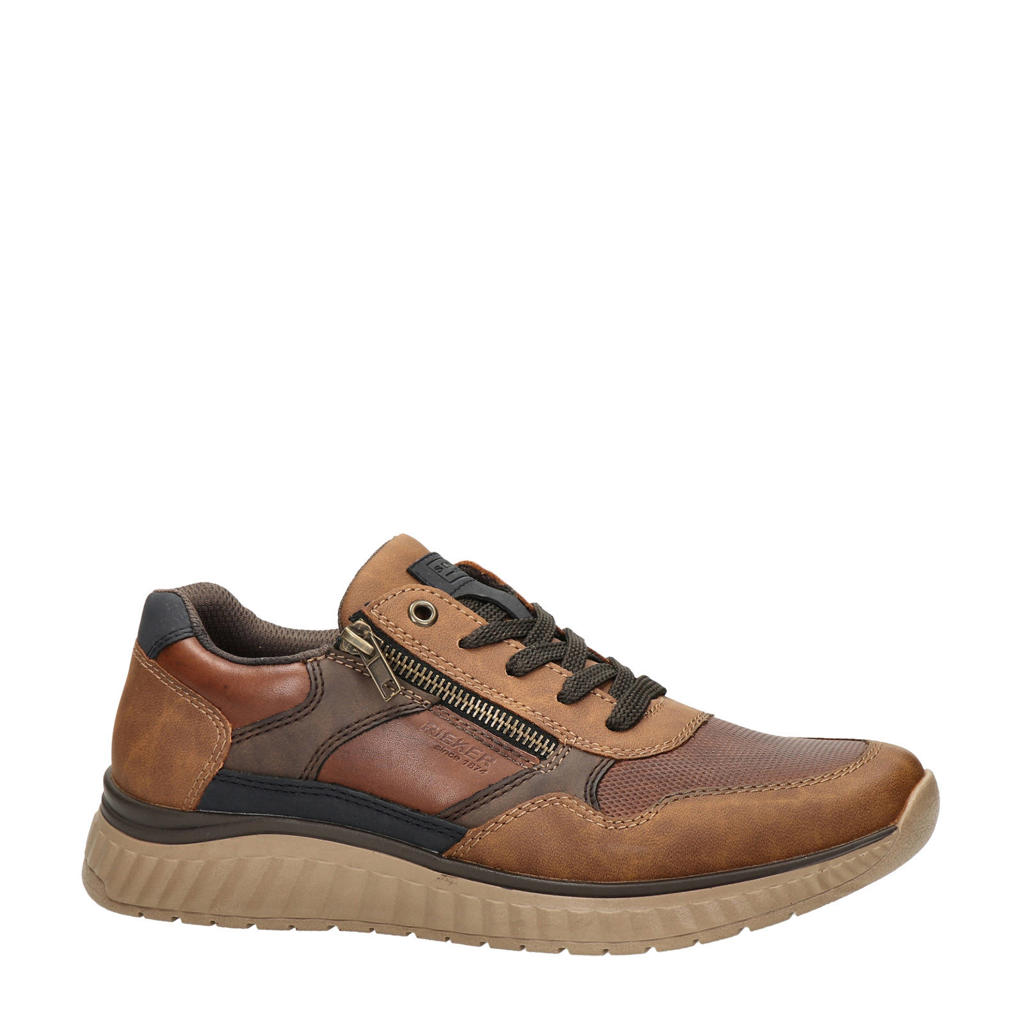 Cognackleurige heren Rieker veterschoenen