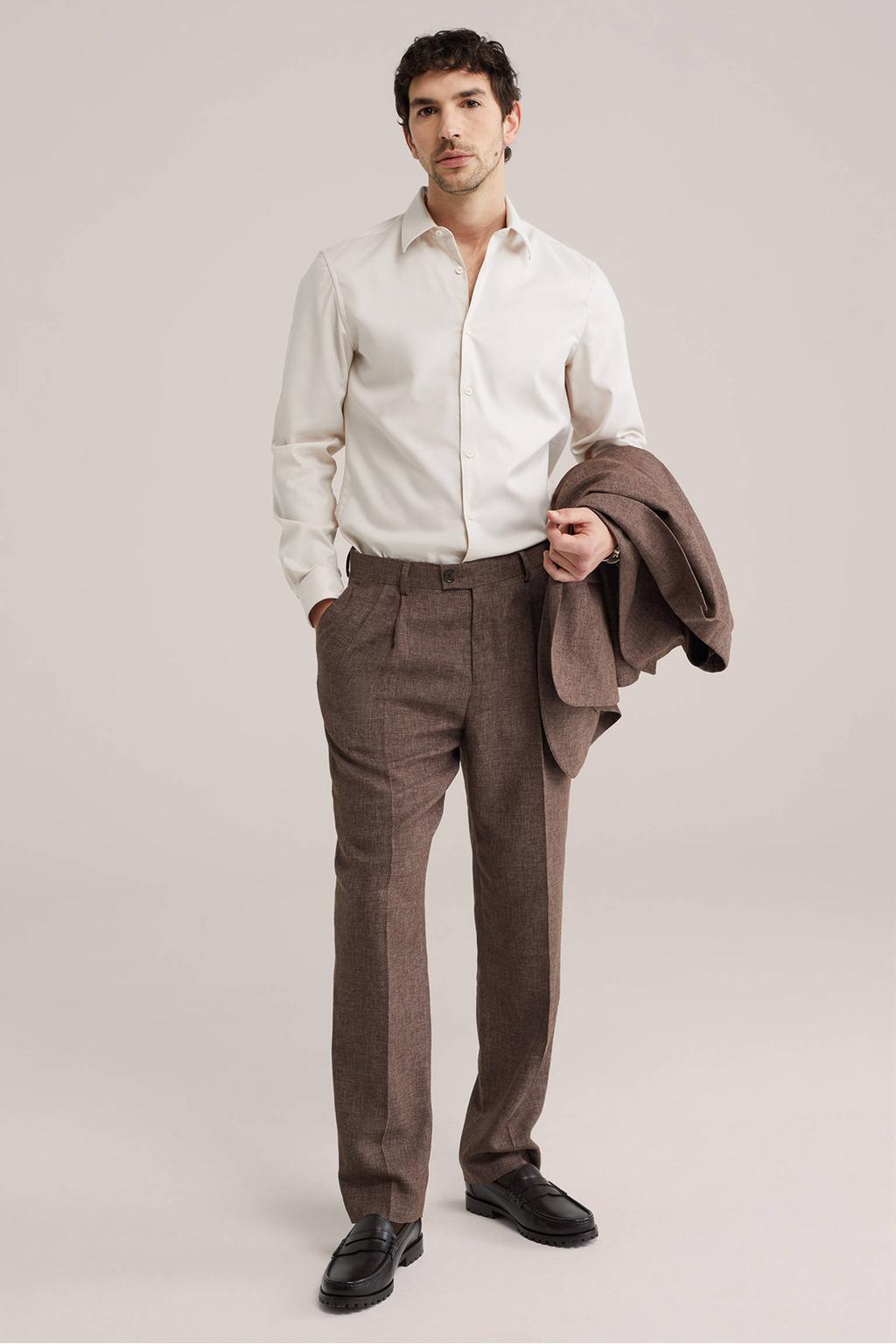 WE Fashion slim fit overhemd moonbeam