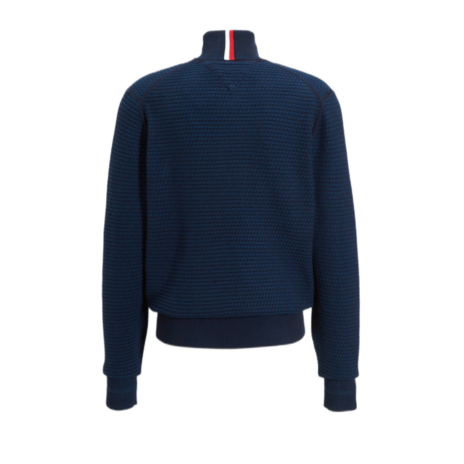 Tommy Hilfiger gebreide coltrui van biologisch katoen desert sky deep indigo