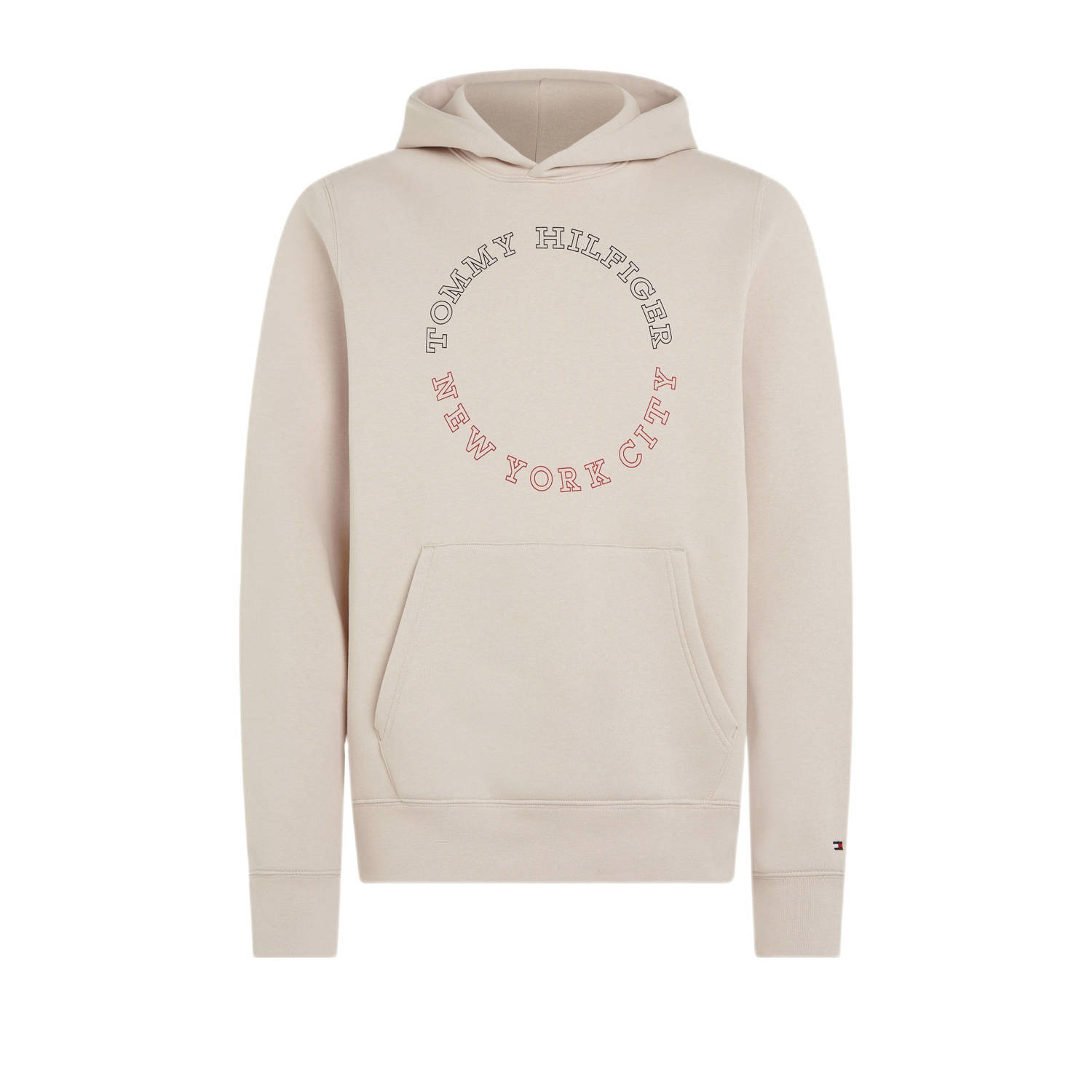 Tommy Hilfiger Cashmere Creme Hoody met Logo Beige Heren