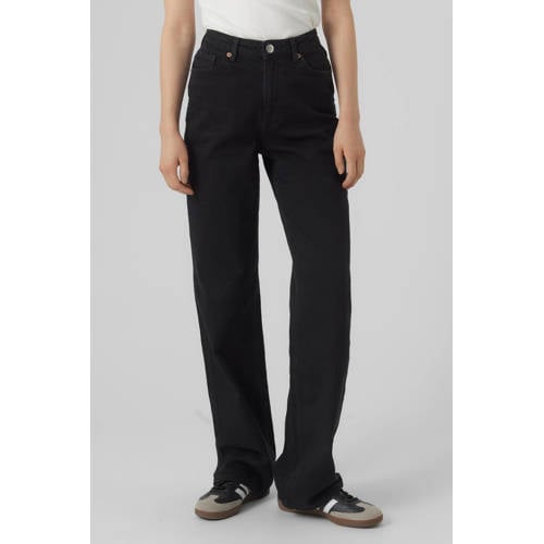 VERO MODA high waist wide leg jeans VMTESSA black denim afbeelding