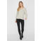 VERO MODA ribgebreide trui VMCREWLEFILE beige melée