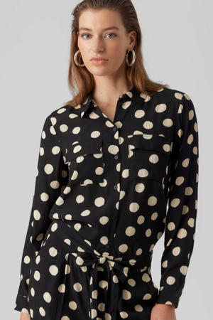 blouse VMGUNVER met stippen zwart/ecru