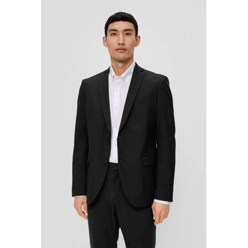 s.Oliver BLACK LABEL slim fit colbert zwart afbeelding