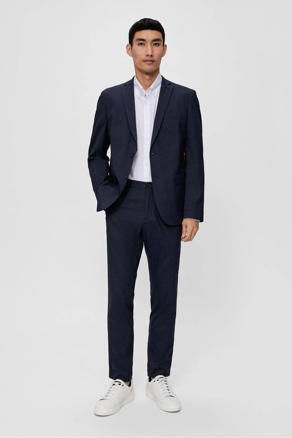 s.Oliver BLACK LABEL slim fit pantalon marineblauw