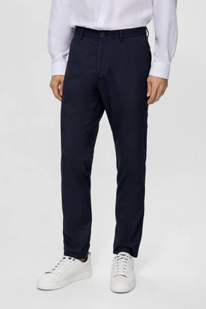 slim fit pantalon marineblauw