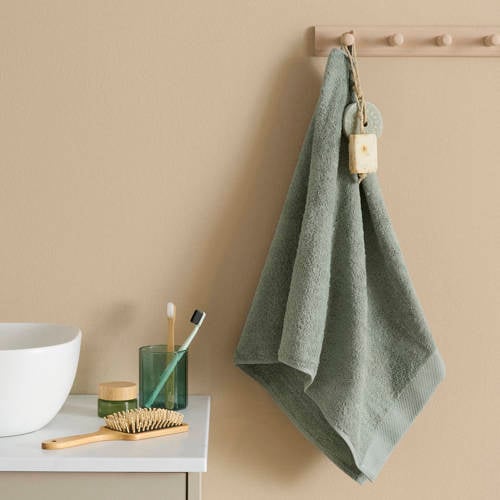 Wehkamp NOUS Living handdoek lichtgroen (100x50 cm) aanbieding