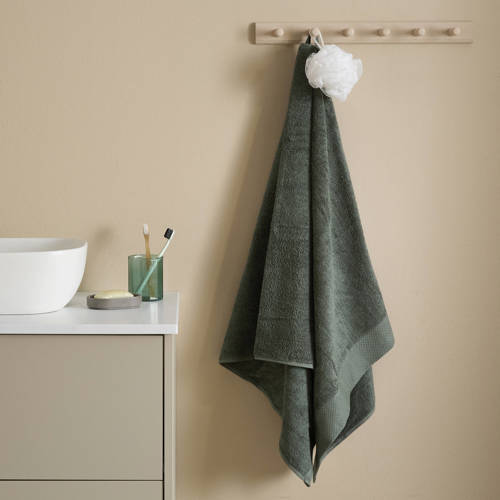 Wehkamp NOUS Living handdoek donkergroen (140x70 cm) aanbieding