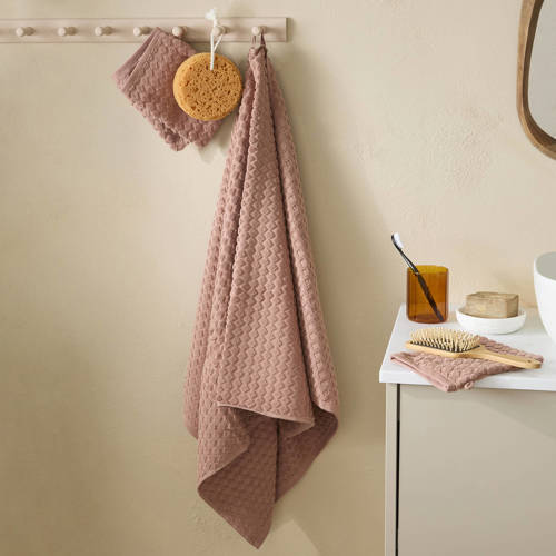 Wehkamp NOUS Living handdoek oudroze (140x70 cm) aanbieding