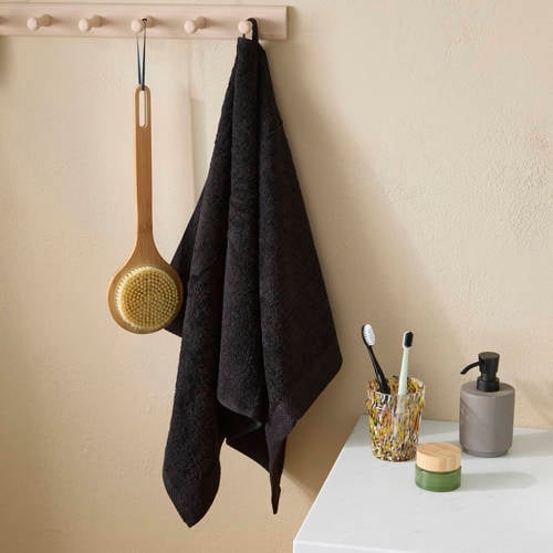 Wehkamp NOUS Living handdoek zwart (100x50 cm) aanbieding