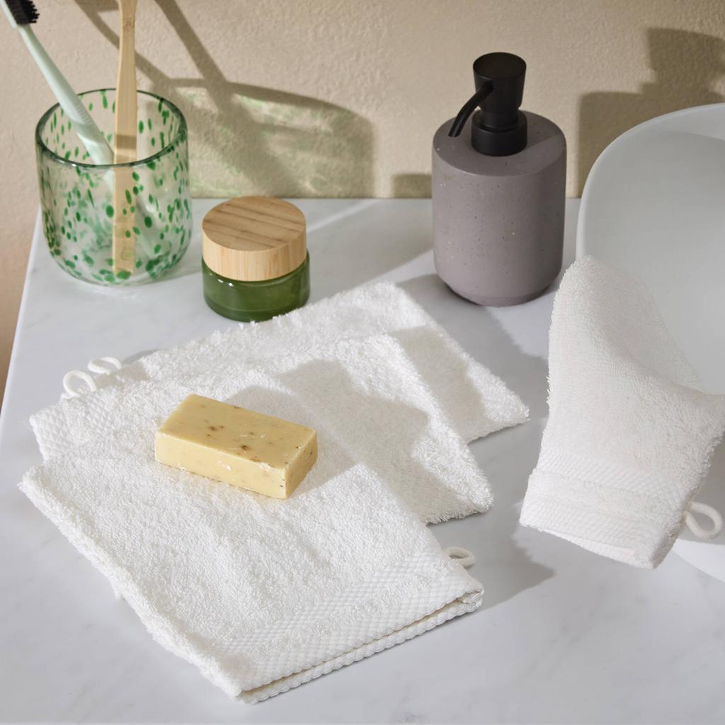 NOUS Living washand hotelkwaliteit offwhite (set van 4) (15x20 cm)