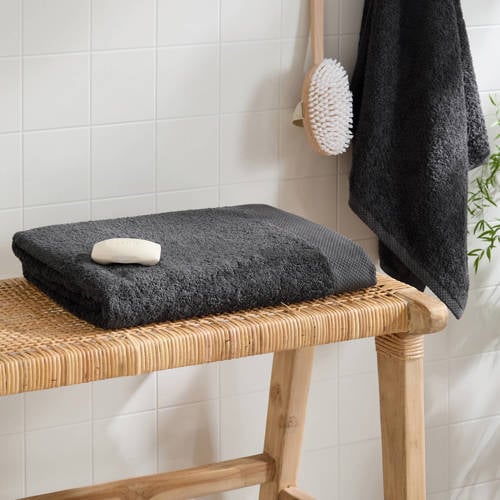 Wehkamp NOUS Living handdoek antraciet (140x70 cm) aanbieding