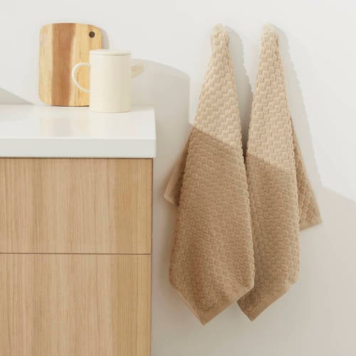 NOUS Living keukendoek zand (50x55 cm) (set van 2) afbeelding