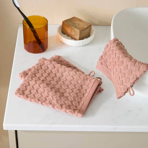 NOUS Living washand oudroze (set van 3) (15x21 cm) afbeelding