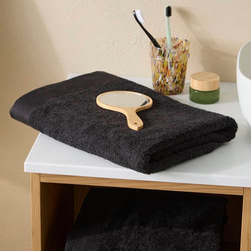 Wehkamp NOUS Living handdoek zwart (140x70 cm) aanbieding