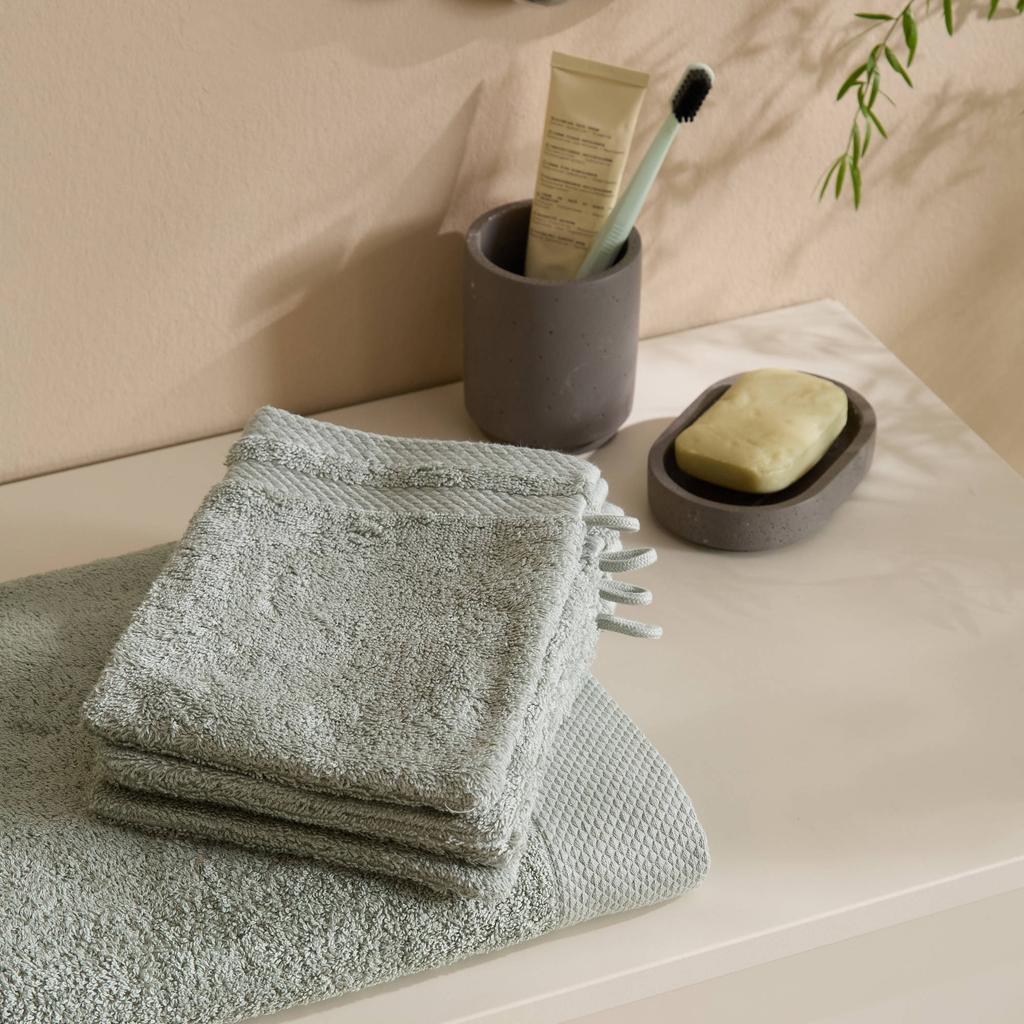 NOUS Living washand hotelkwaliteit lichtgroen (set van 4) (15x20 cm)