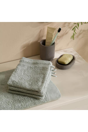 washand hotelkwaliteit lichtgroen (set van 4) (15x20 cm)