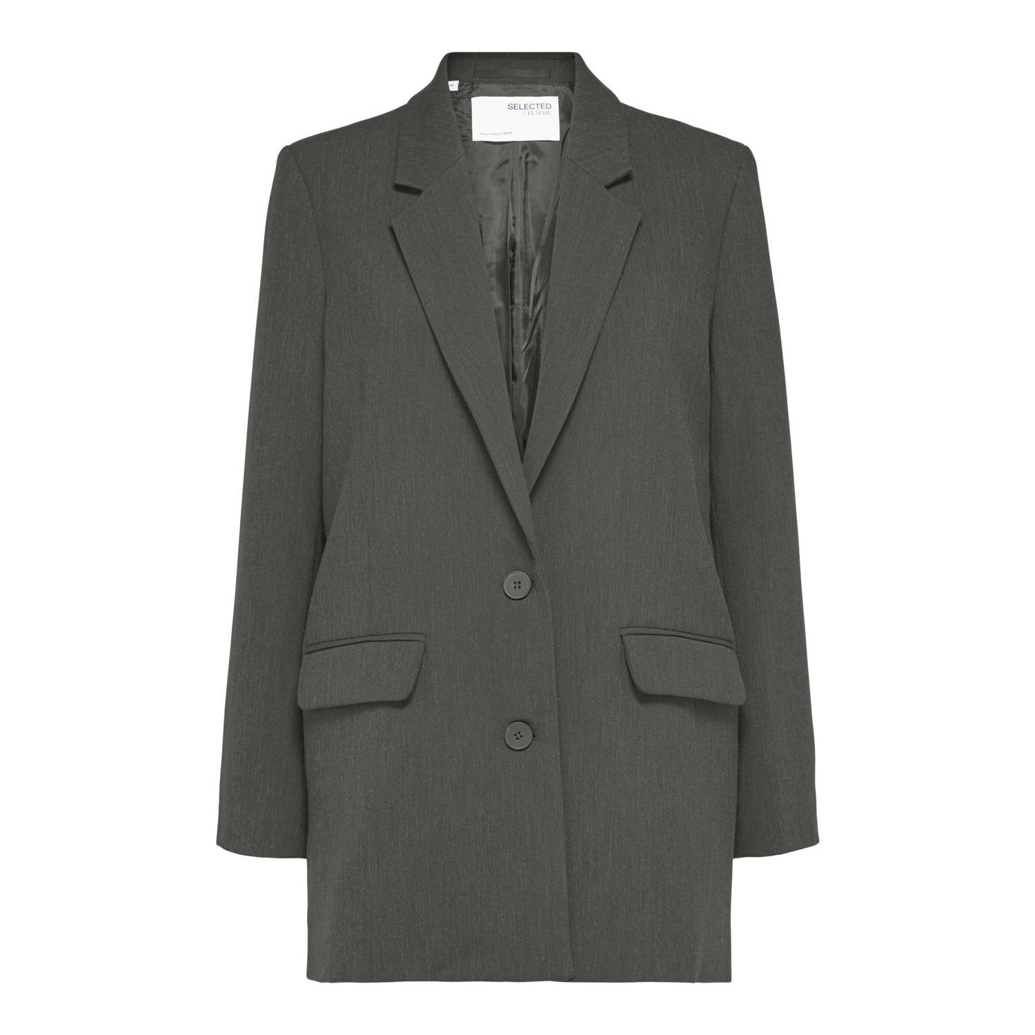 SELECTED FEMME Dames Blazers Slfrita Ls Relaxed Blazer Donkergrijs