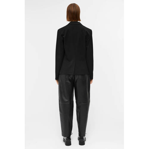 OBJECT rechtvallende blazer OBJLISA van polyester zwart afbeelding