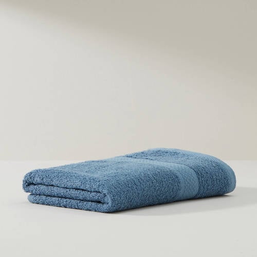 Wehkamp W handdoek basic blauw (100x50 cm) aanbieding