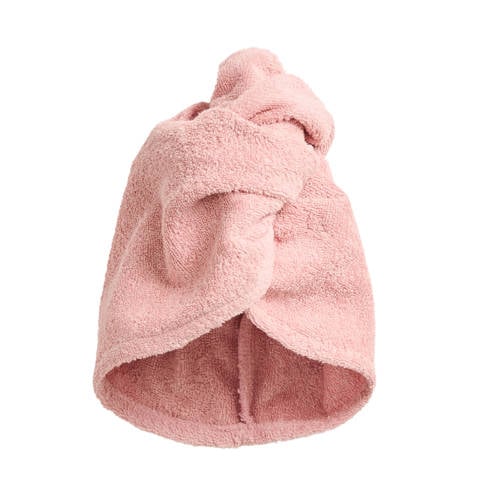 W katoenen haarhanddoek roze (68x44 cm) afbeelding