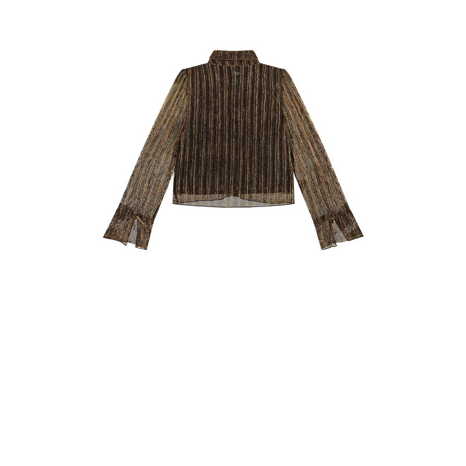 NIK&NIK gestreepte semi-transparante blouse Jill goudbruin