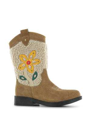 suède cowboylaarzen beige