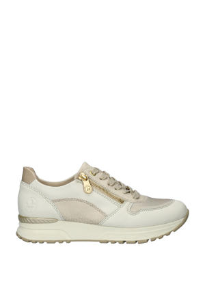 leren sneakers beige/wit