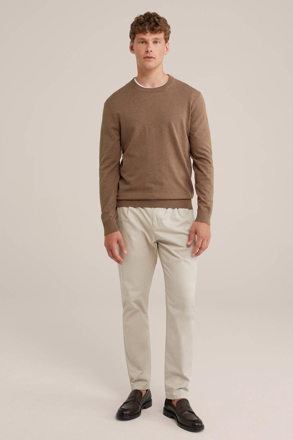 WE Fashion fijngebreide trui caramel