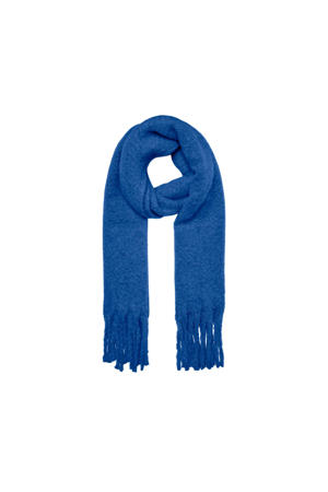 sjaal met franjes VMSARAH blauw