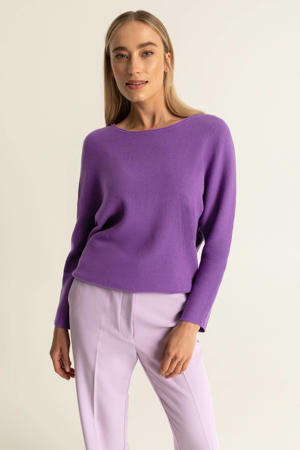fijngebreide trui paars