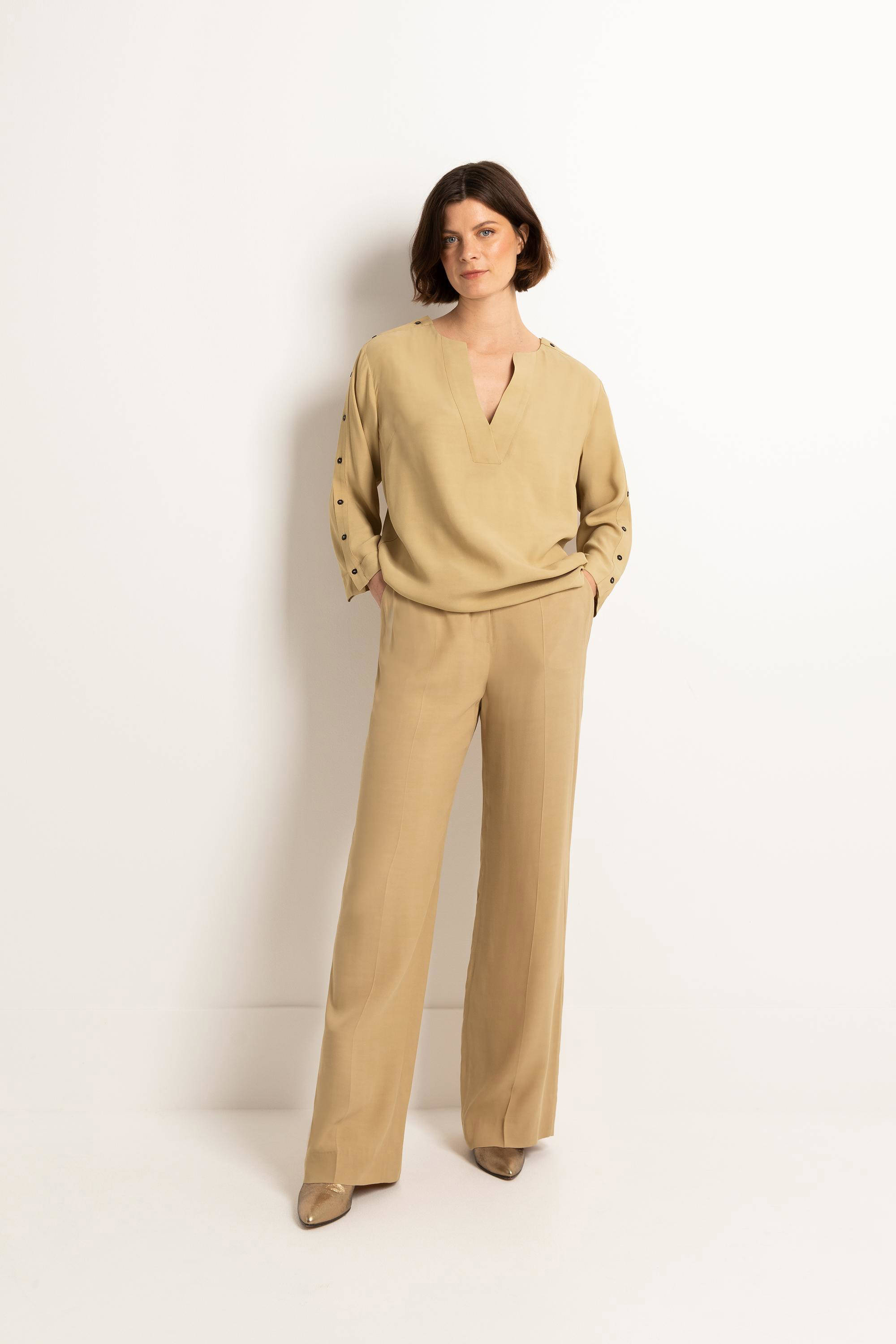 Claudia Str ter straight fit pantalon camel wehkamp