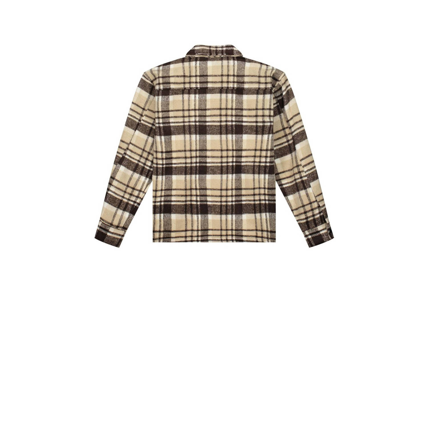 NIK&NIK geruit overshirt Lucas donkerbruin ecru