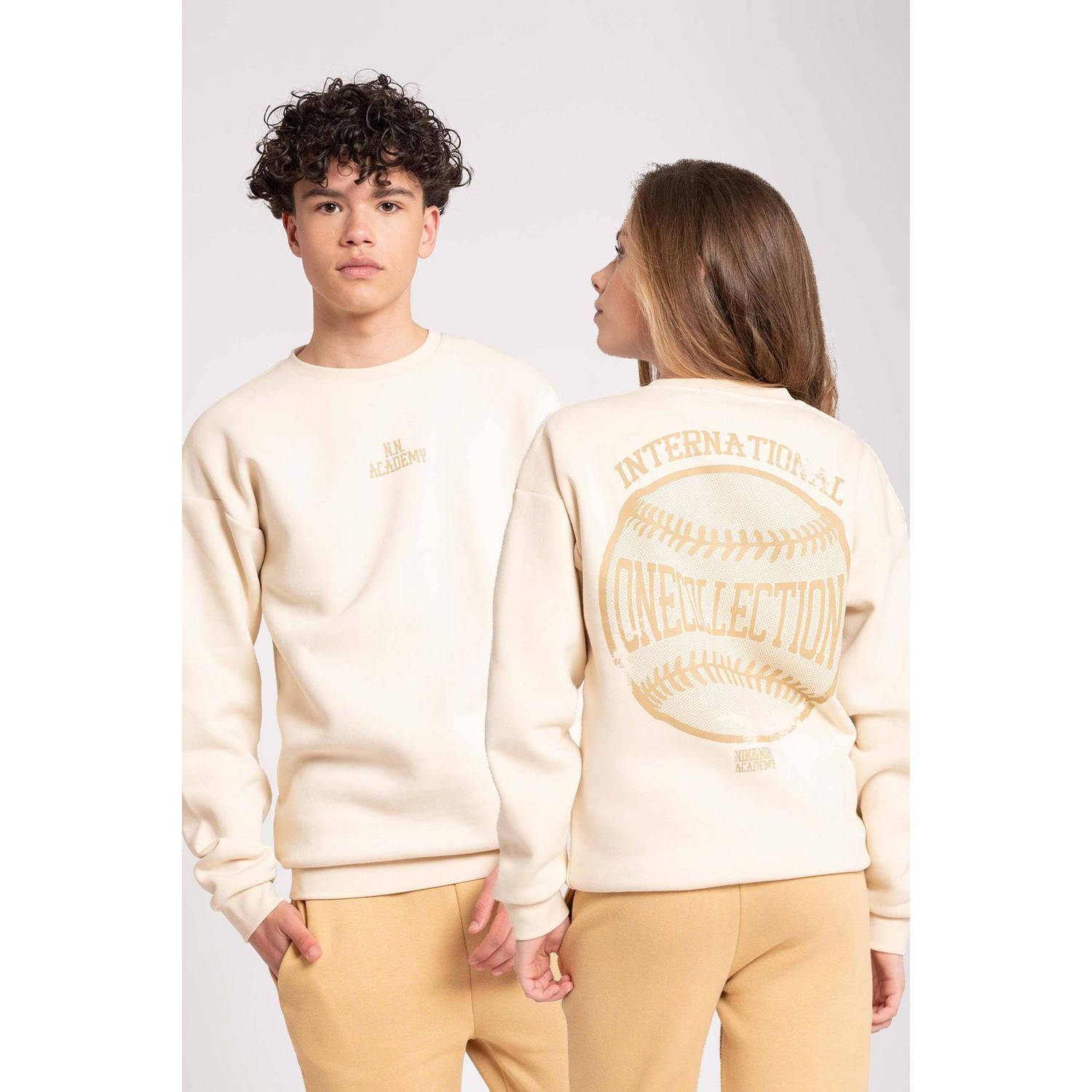 NIK&NIK sweater International met backprint ecru