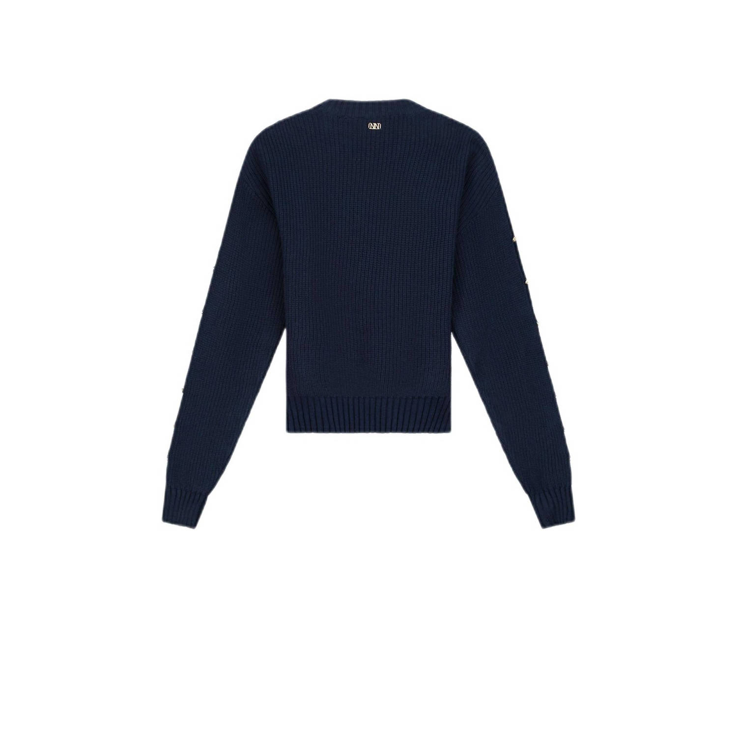NIK&NIK trui Stone met open detail donkerblauw