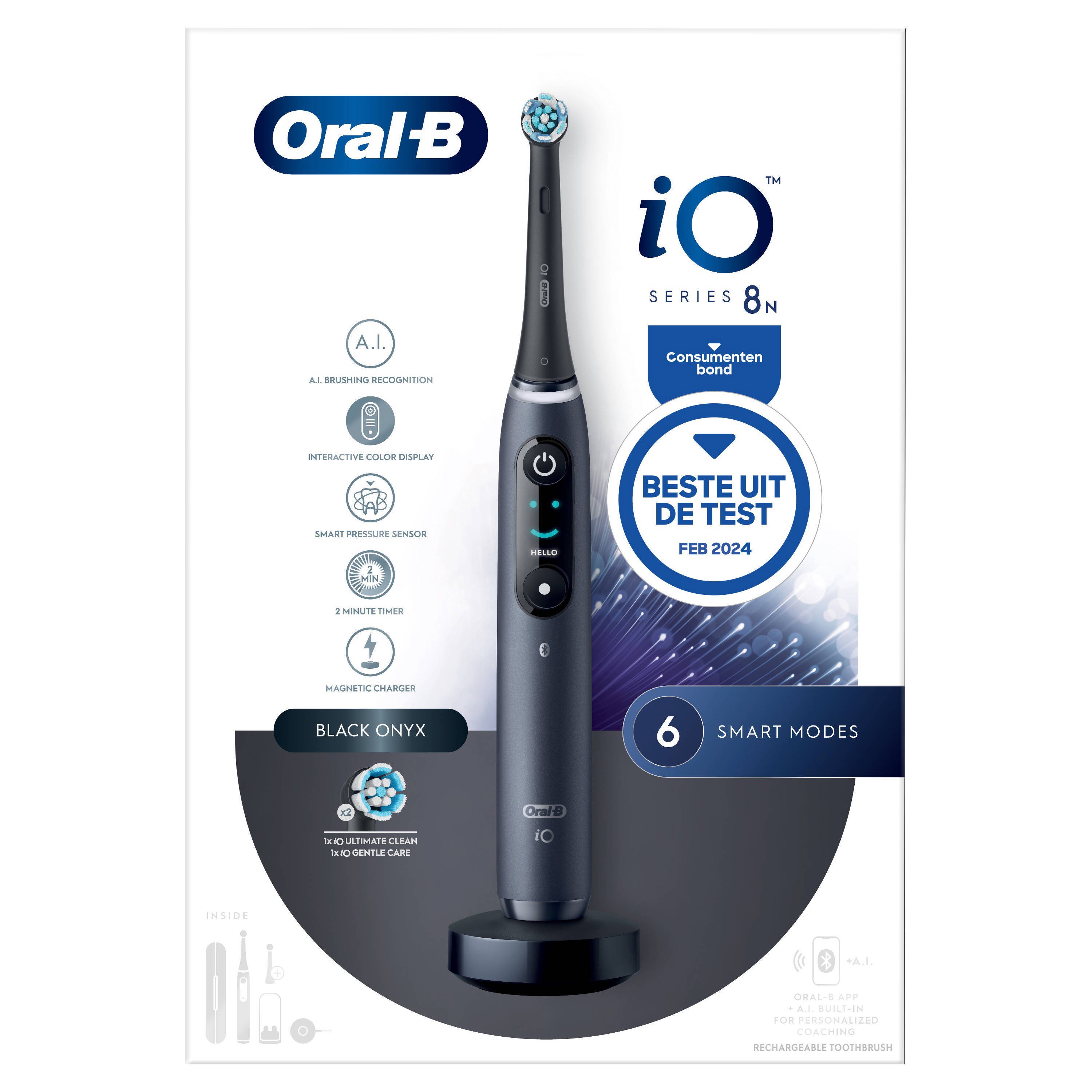 Oral-B IO 8N Elektrische Tandenborstel - Zwart | Wehkamp