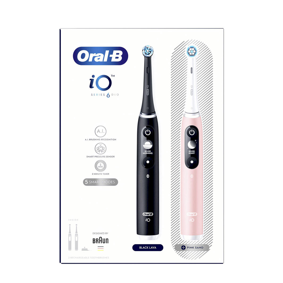 Oral-B IO - elektrische tandenborstels - Zwart + Roze | wehkamp