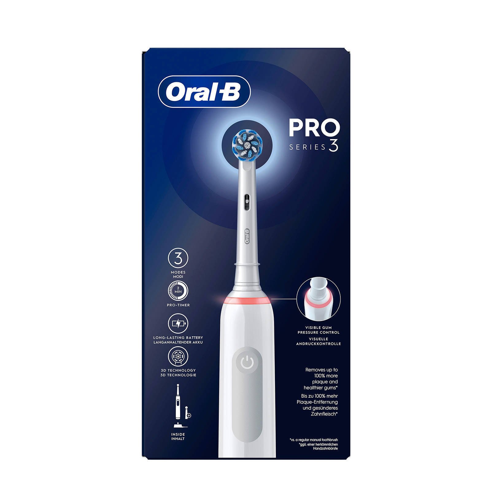 Oral-B Pro 3 3000 Elektrische Tandenborstel - Wit | Wehkamp