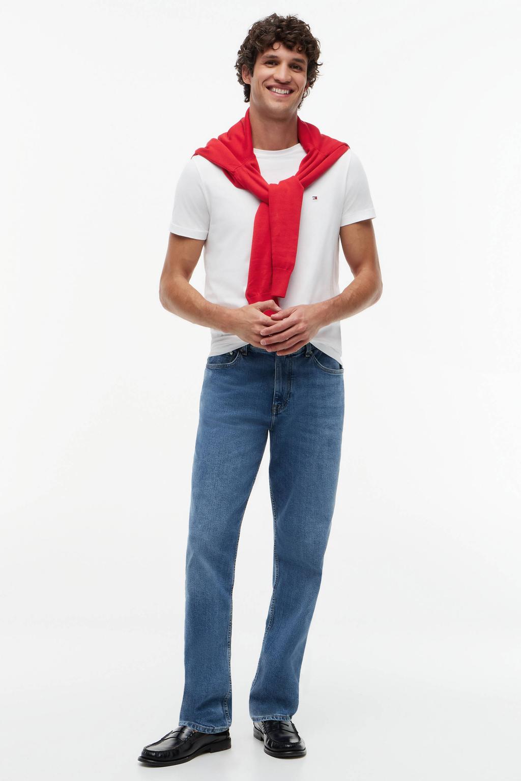 Tommy Hilfiger slim fit T-shirt met logo wit